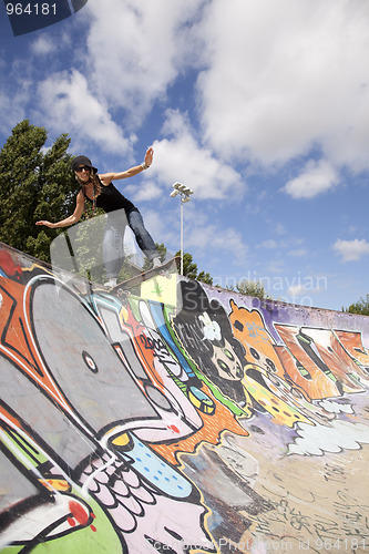 Image of cool skateboard woman