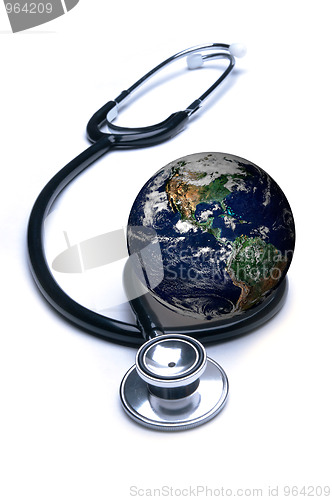 Image of Stethoscope and the Earth