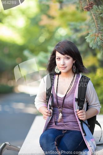 Image of Mixed race college student