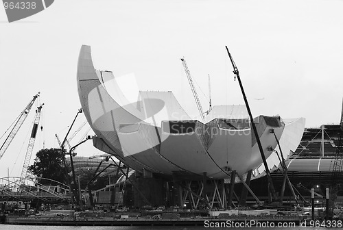Image of Marina Bay Museum in Singapore under construction