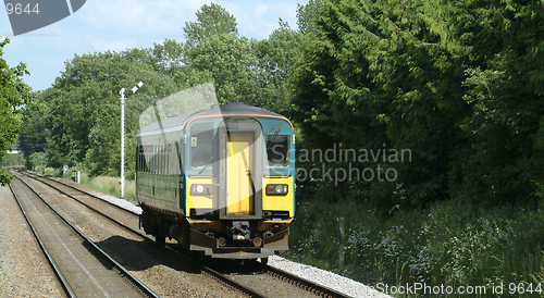 Image of Single coach rural train in Britain