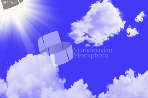 Image of Beautiful blue sky and white clouds