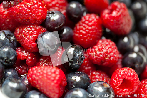 Image of raspberries and blueberries