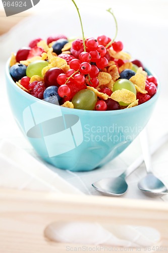 Image of bowl of fruits with cereals