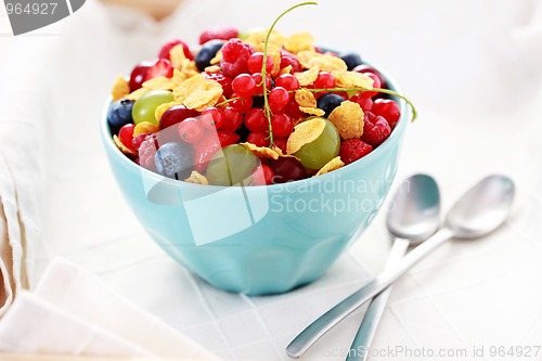 Image of bowl of fruits with cereals