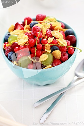 Image of bowl of fruits with cereals