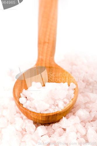 Image of sea salt on a wooden spoon