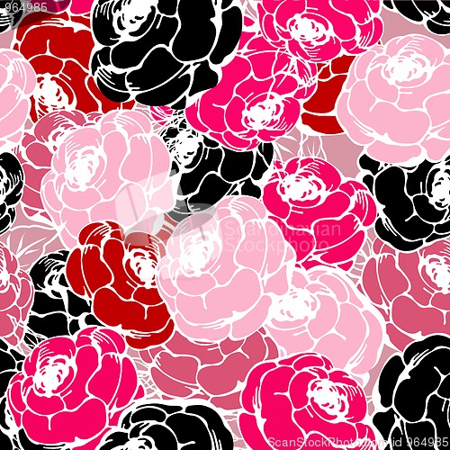 Image of Pink roses pattern