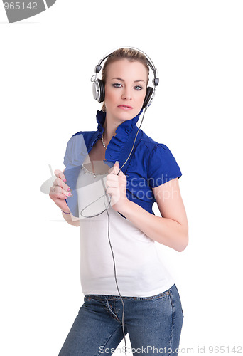 Image of listening to music headphones