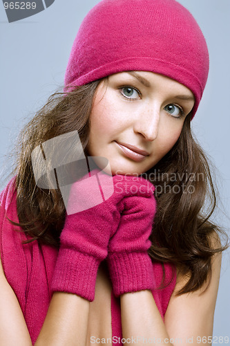 Image of young beautiful brunette posing