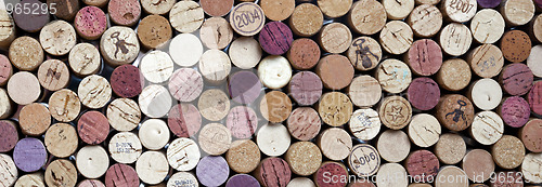 Image of panoramic shot of wine corks