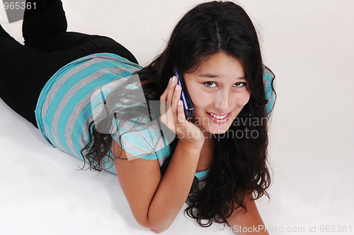 Image of Girl lying on floor.