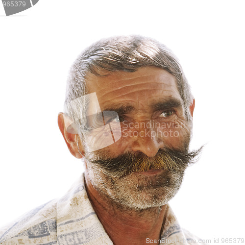 Image of Portrait of elderly man with moustaches