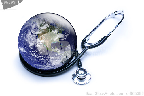 Image of Shiny Earth and stethoscope