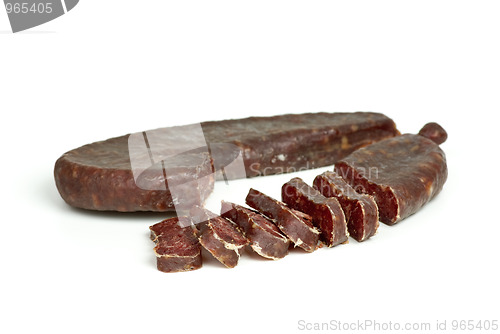 Image of Sliced turkic summer sausage (Sucuk) 