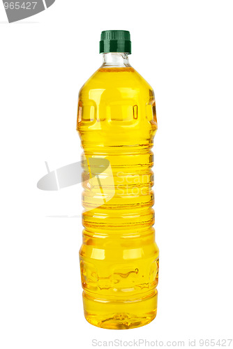 Image of Plastic bottle with sunflower (corn or olive) oil