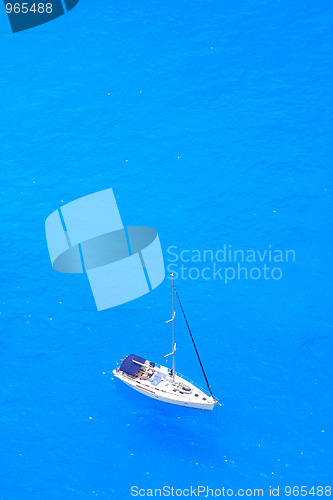 Image of boat in deep blue water