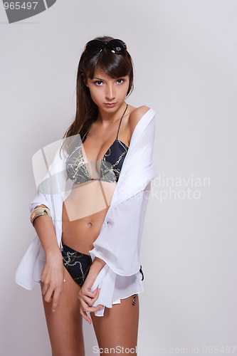 Image of Cute young bikini model