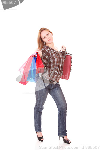 Image of close up girl with shopping bag