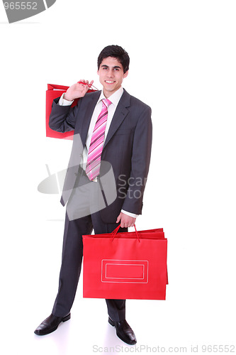 Image of handsome man with shopping bags