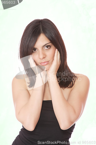 Image of Portrait of a young happy woman