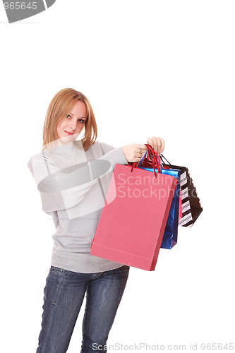 Image of close up girl with shopping bag