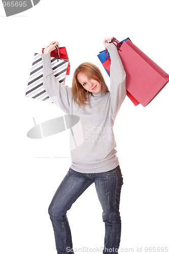 Image of close up girl with shopping bag