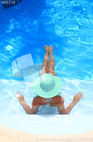 Image of Woman in swimming pool