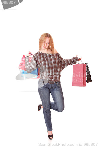 Image of close up girl with shopping bag