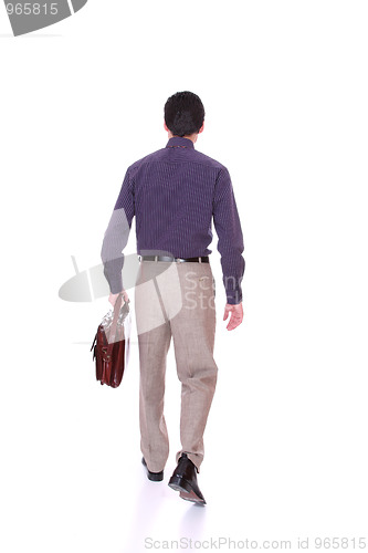 Image of Portrait of a businessman with his briefcase