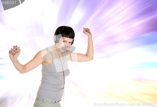 Image of exy young woman with headphones 
