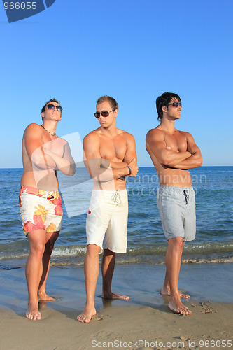 Image of Men Relaxing On the Beach