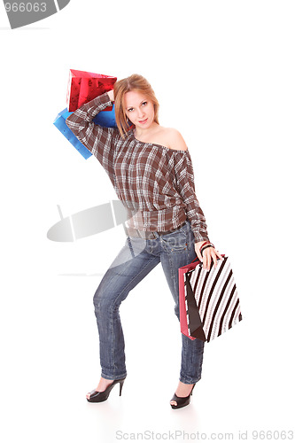 Image of close up girl with shopping bag