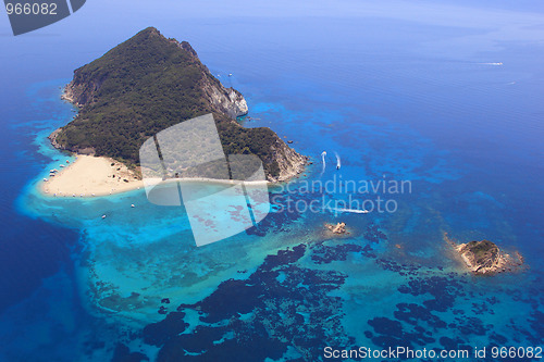 Image of Aerial view on Zakynthos Greece 