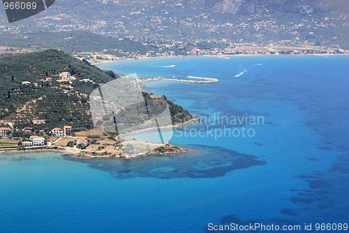 Image of Aerial view on Zakynthos Greece 