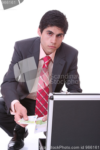 Image of business man and money