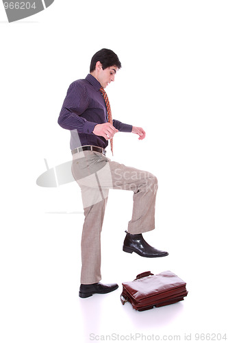 Image of Portrait of a businessman with his briefcase