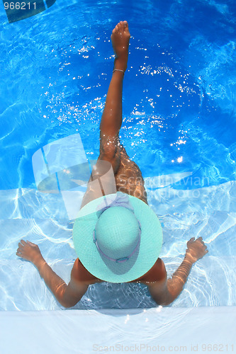 Image of Woman in swimming pool