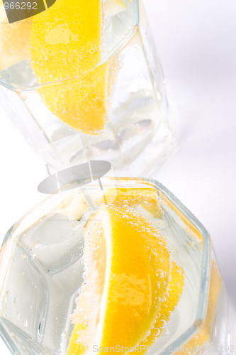 Image of soda water and lemon slices