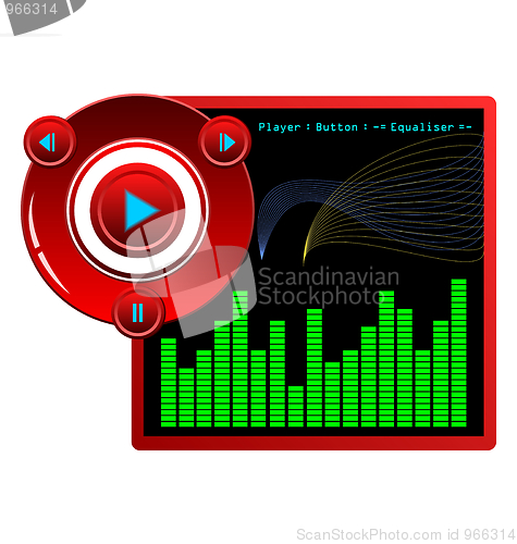 Image of Illustration web template music player skin