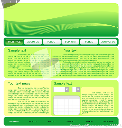 Image of Illustration of  web site green template