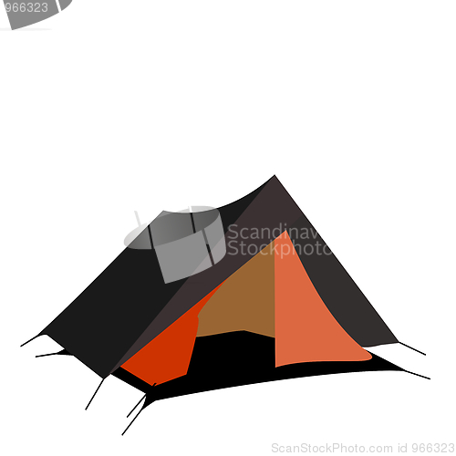 Image of Tourist tent isolated on a white background