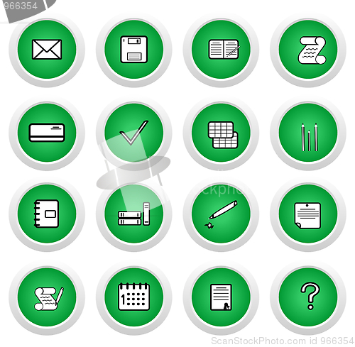 Image of Green sticker with icon 16