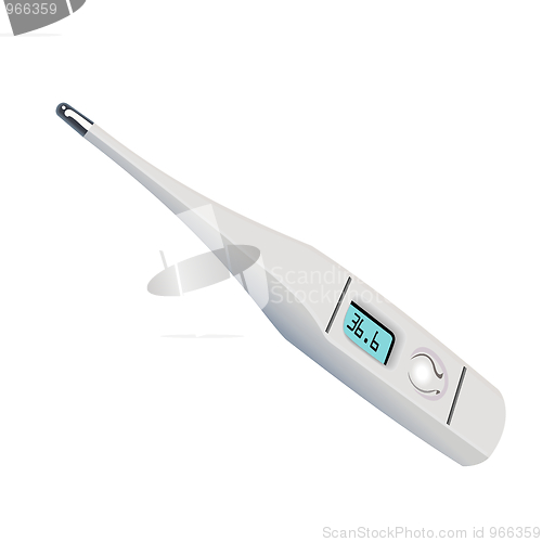 Image of  Electronic medical thermometer on the white isolated background