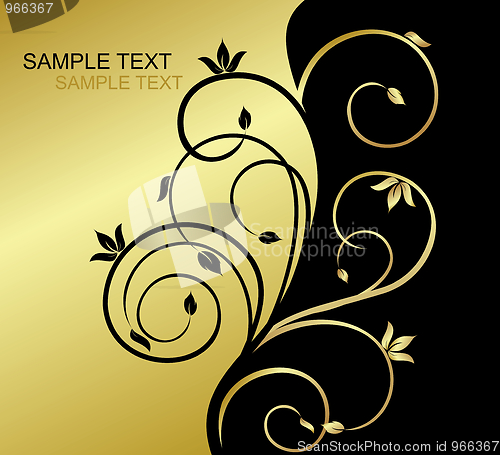 Image of Illustration invitation card with floral background