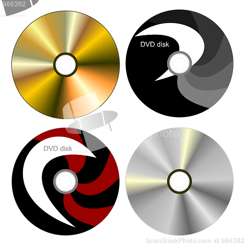 Image of Realistic illustration set DVD disk with both sides