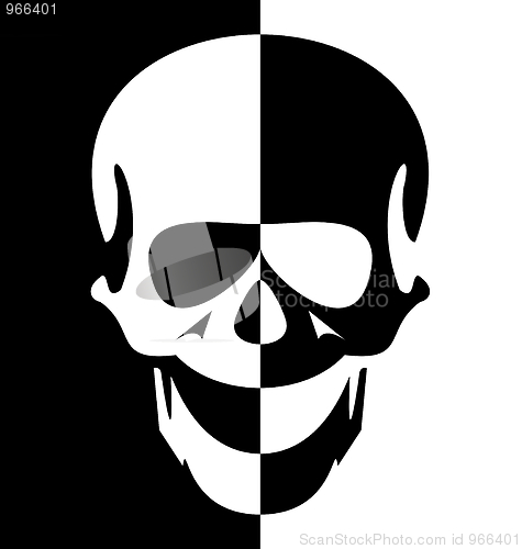 Image of Illustration blak and white skull