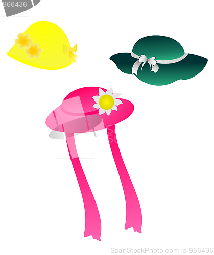 Image of Set of children headwear is isolated on white background
