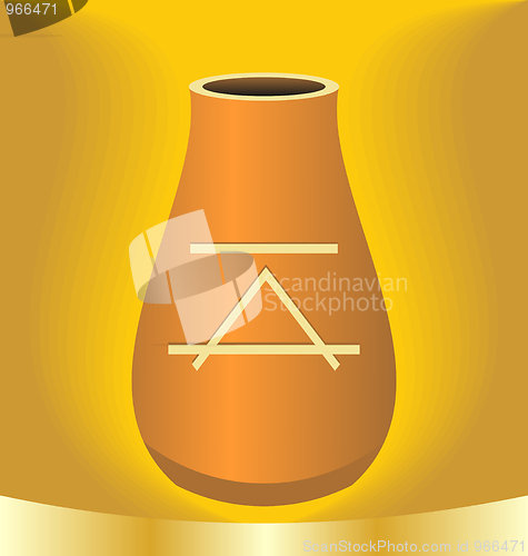 Image of Illustration ancient jug with symbol