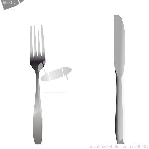 Image of Realistic illustration set of fork and knife